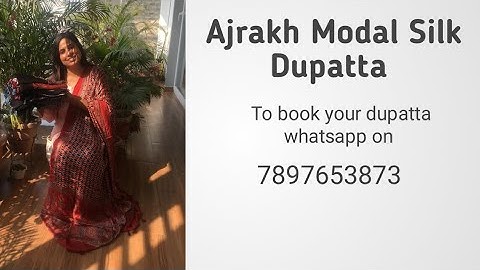 Ajrakh Modal Silk Dupatta - Natural dyed Ajrakh handblock Printed Pure Modal Dupatta
