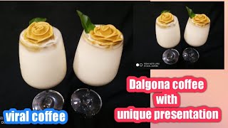 Dalgona coffee with unique presentation/ trending Dalgona coffee/ viral video/ viral internet coffee