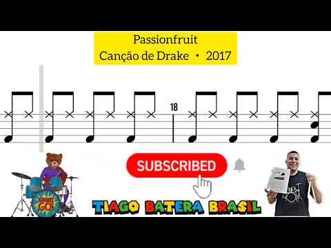 como tocar Passionfruit / Canção de Drake ‧ 2017 (aula de bateria 🥁)