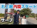 テニス　サーブ　右上腕内旋スタート　窪田テニス教室