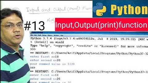 Input and Output(Print) Function in Python in Hindi  Lec-13 |Tutorial for beginners