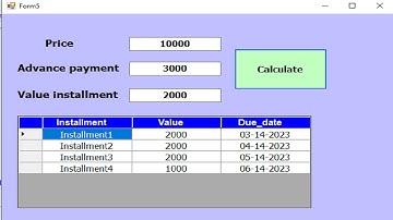 Visual Basic.net project: System calculate installments and due dates in VB.net - with source code