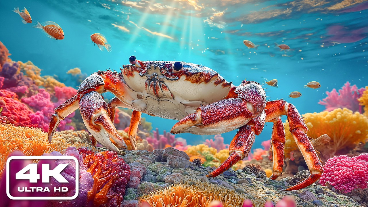 🐟 Coral Reef Aquarium Fish Tank with Tropical Fish, Water Sounds & Relaxing 10 Hour Screensaver