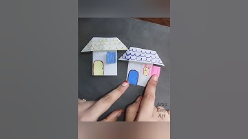 Easy paper House making for kids and toddlers @ArasEasyArt #house #papercraft #cutediy #craft