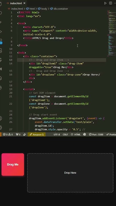 HTML API Drag and Drop #coding #programming#html5css3 #webdevelopment # ...