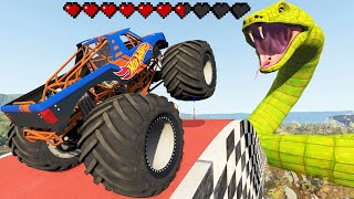 Monster Truck Madness | Long Jumps and Crashes | BeamNG Drive - Griff's Garage