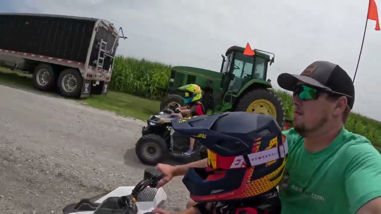 Kids tearing up the farm on 4wheelers!!