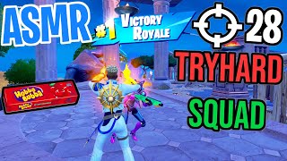 ASMR Gaming 😴 Fortnite Subscriber Squad! Relaxing Gum Chewing 🎮🎧 Controller Sounds + Whispering 💤