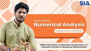 Illustration of Maximum and Minimum Values of a Tabulated Function in Numerical Differentiation