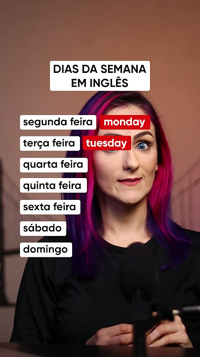 Dias da semana em Inglês 📆