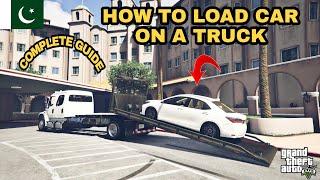 How To Load Car On A Freightliner Truck In GTA V Pc | Freightliner M2 Flatbed Script