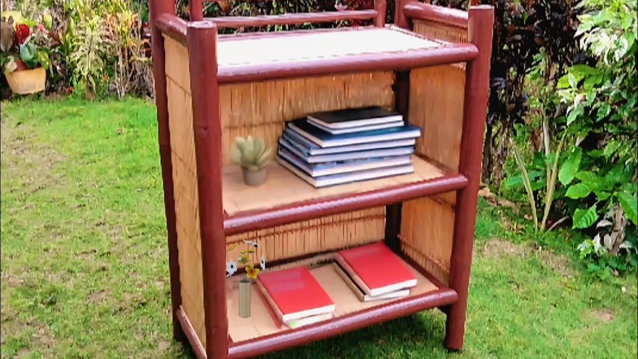 How to make simple design bamboo bookshelf