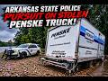PURSUIT ON STOLEN PENSKE TRUCK - Arkansas State Police & local PD chase truck into creek #chase #pit