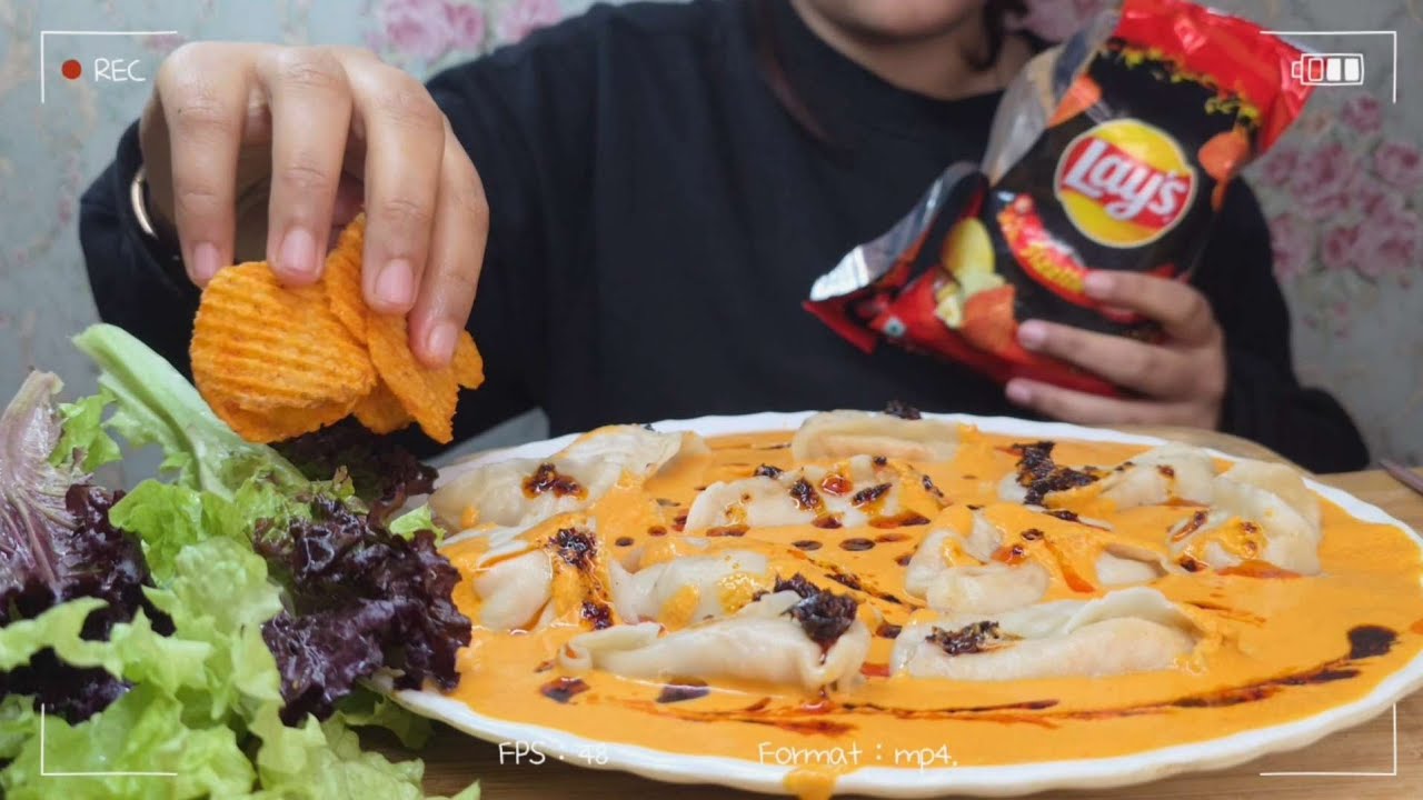 Cooking & Eating Nepali Jhol Momo | MUKBANG |  ASMR EATING