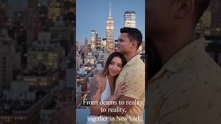 From dreams to reality… ❤️✨New York City at sunset, Times Square glowing