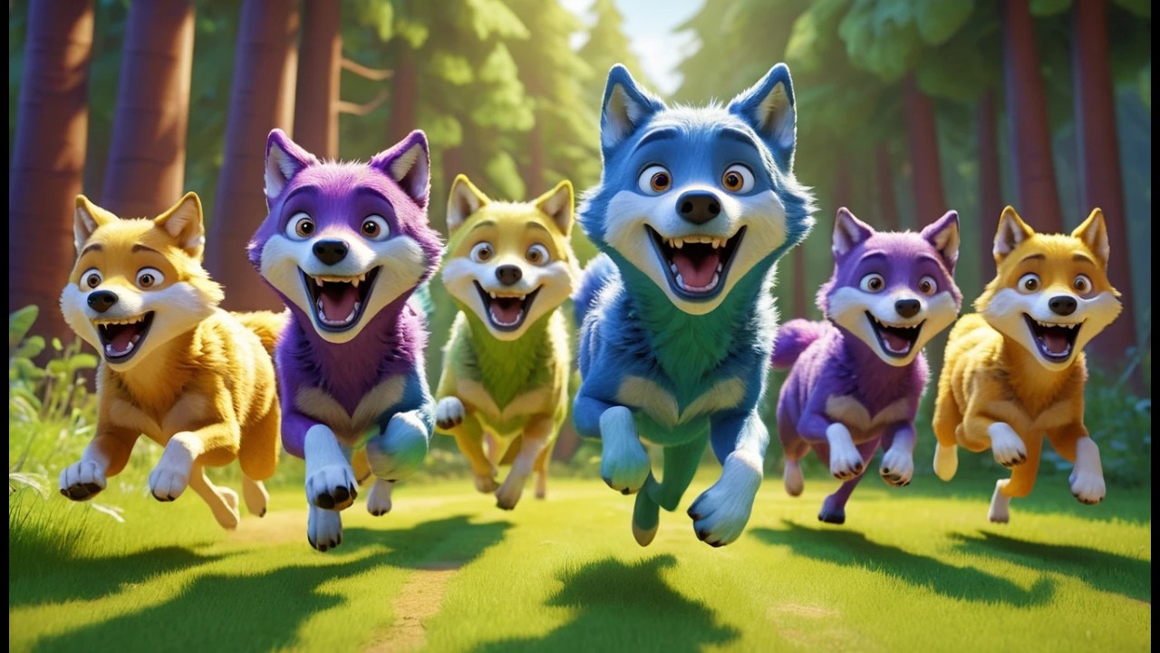 Five Little Wolves Run Run Run | Forest Adventure & Counting Song for ...