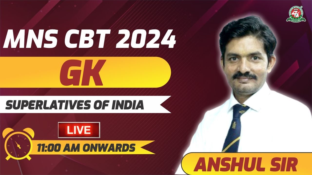 MNS CBT Exam 2024 25 I Superlatives Of India LIVE Class GK Mns cbt exam 2024 25 i superlatives of india live class gk