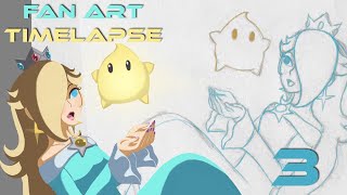 Fan Art Time-lapse Rosalina In Awe of Luma