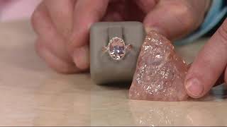 Oval Morganite and Diamond Ring, 14K Gold 5.00 ct on QVC
