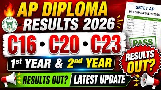 🔥 AP Diploma Results 2026 | C16, C20 & C23 1st Year, 2nd Year Results Latest Update 🚨