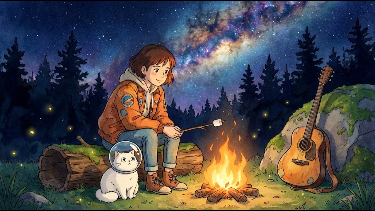 Solo Camping Under The Milky Way 🌌⛺ Cosmic Lofi Beats for Sleep & Stargazing