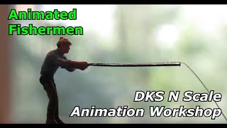 N Scale Animated Fishermen