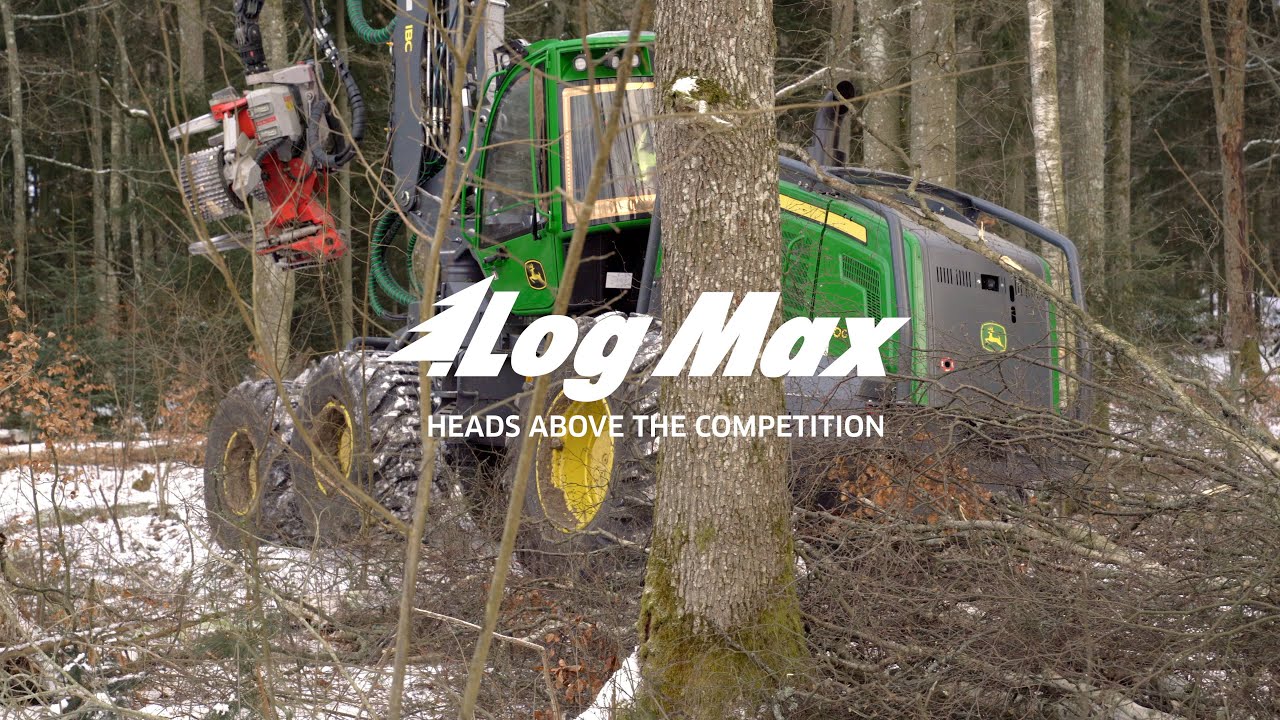 Log Max 7000C - John Deere 1470G harvester - Logging hardwood
