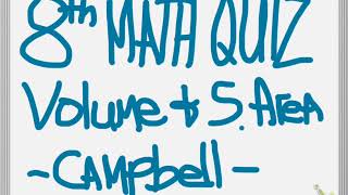 8th Math volume and surface area Quiz