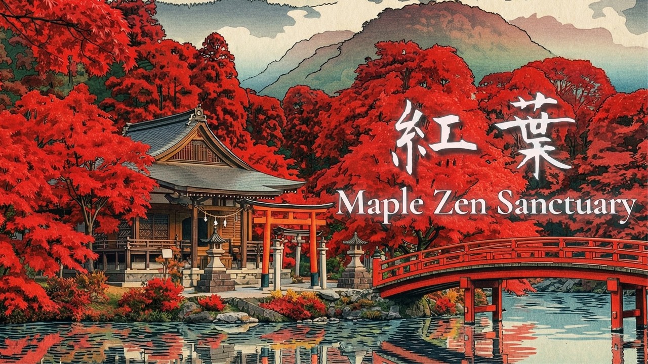 Maple Zen Sanctuary ⛩️🍁 Japanese Instrumental Music | Calm Focus and Stillness