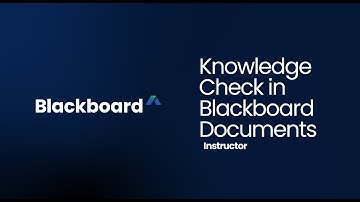 Knowledge Checks in Blackboard Documents