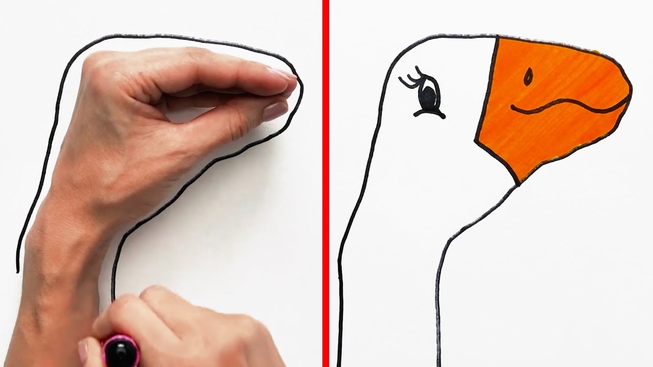 Simple thing to draw on your hand: 17 Hand drawing ideas & Hand art