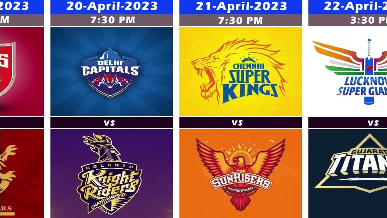 IPL 2023 Time Table list IPL 2023 All 10 Teams Schedule RCB, CSK