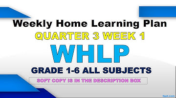 WHLP QUARTER 3 WEEK 1/GRADE 1-6 ALL GRADES