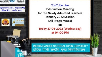 Invitation to attend the E-Induction Meeting for the Newly Admitted Learners January 2022 Session