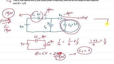 In the circuit shown in figure, initially K1 is closed #capacitor #electrostatics #jee2024 #neet