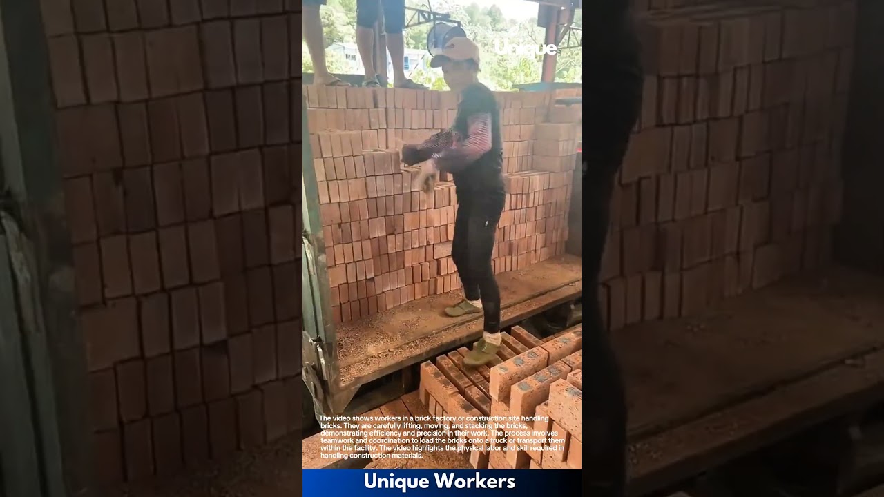 Brick Handling: Workers Loading Bricks with Precision