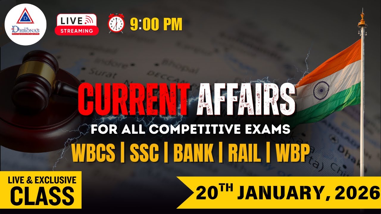 Important Current Affairs Live Class of 20TH JANUARY for 