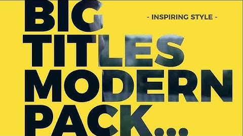 Big Titles Pack After Effects Templates