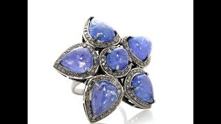 Rarities Tanzanite and Diamond 'Bold Flower' Ring