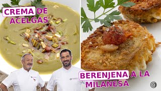 CREMA de acelgas  BERENJENA a la milanesa // Joseba y Karlos Arguiñano