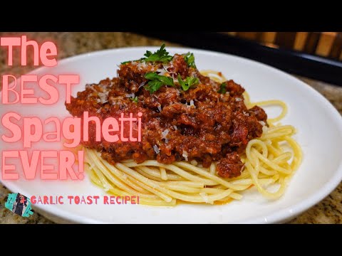 HOW TO MAKE SPAGHETTI & HOMEMADE MEAT SAUCE  | + GARLIC TOAST RECIPE