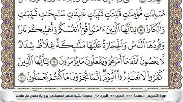 66 - سورة التحريم - عدد أياتها ( 12 ) - مدنية - مكتوبة جودة عالية HD  -  ماهر المعيقلي