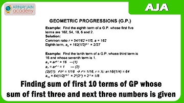 Finding sum of first 10 terms of GP whose sum of first three and next three numbers is given