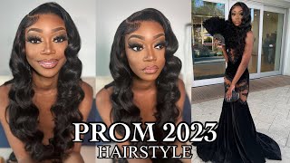 Start To Finish: PROM 2023 Hairstyle | Longlasting Wand Curls | HD Body Wave Wig Install Ft. LUVME