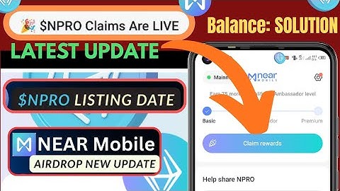NEAR Mobile App Update: NPRO Airdrop Claim Status, Balance Issue & Latest Info