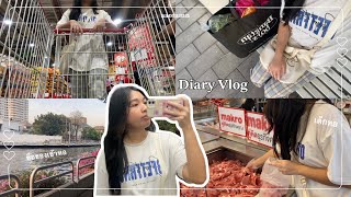 diary vlog 🍜🍗 | เด็กหอซื้อของเข้าห้องแม็คโคร,จัดห้อง