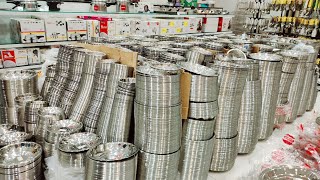 Porur Saravana Stores stainless-steel vessels/kitchen containers/storage box/rice drum