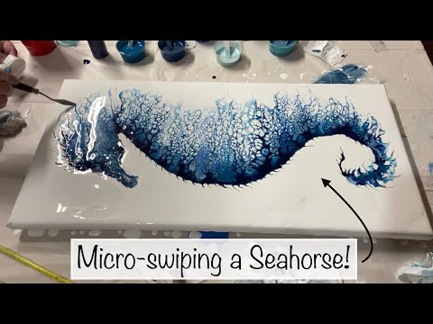 GORGEOUS Seahorse Painting Using A Micro Swipe Technique!!