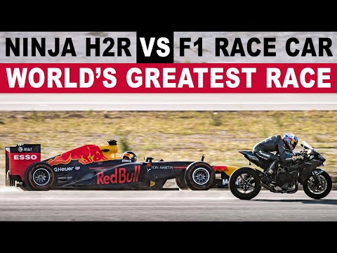 kawasaki h2r vs f1 car