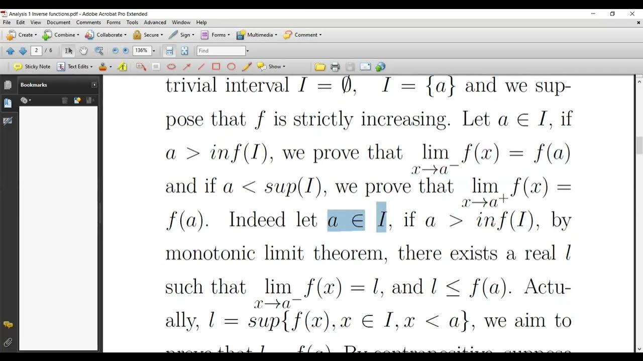 Inverse function theorem for strictly monotonic function youtube